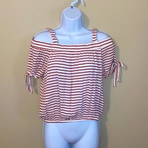 Red & White off shoulder top